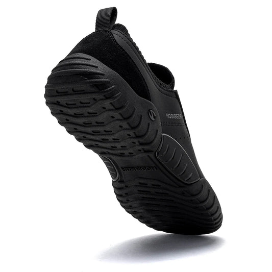 HOBIBEAR Wide Toe Box Sneakers for Men Women Minimalist Artificial Leather Walking Shoes Lightweight Lace Up Casual Sneakers
