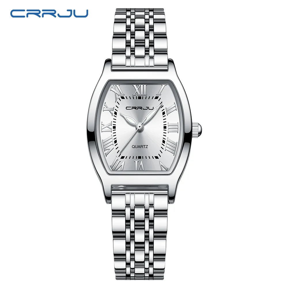 CRRJU Women Watches Creative Steel Dress Bracelet Wristwatches Ladies Square Waterproof Female Relogio Feminin