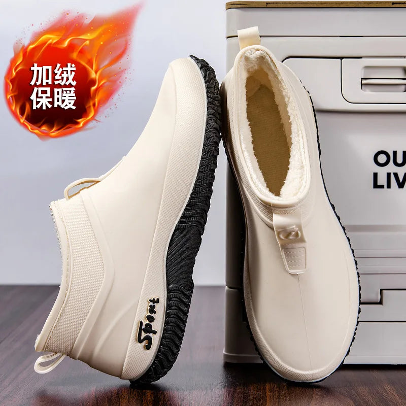 Leisure Thick Soled Waterproof Outdoor Wear-resistant Women's Short Tube Water Shoes Daily Casual Rain Boots 2026 New