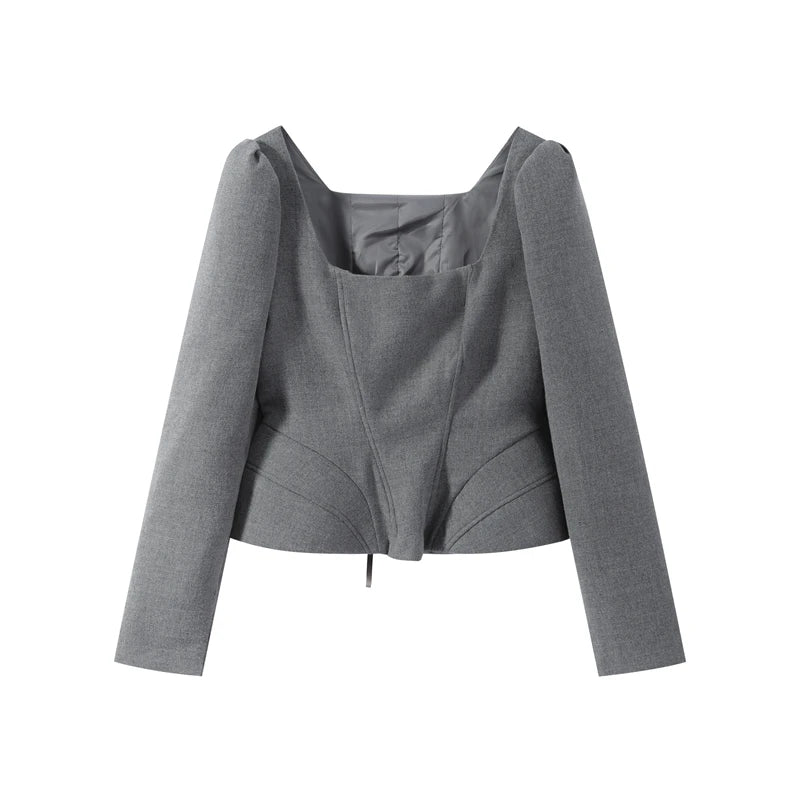 Casual Solid Woolen Top Pants Set Women Puff Full Sleeve Closed Waist Blouse Straight Trousers Sets 2026 Autumn Winter Lady Suit