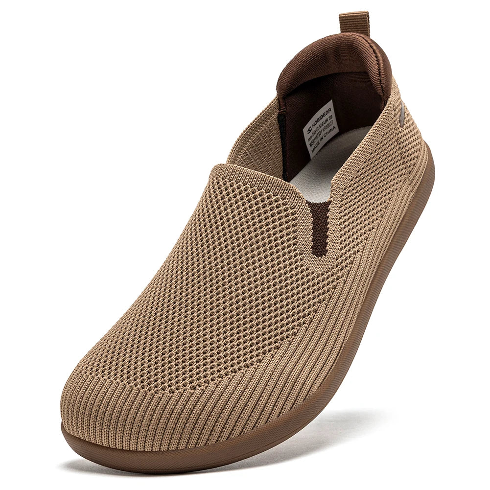 HOBIBEAR Women Wide Toe Box Shoes Barefoot Slip on Walking Sneakers Mesh Breathable Classic Minimalist Shoes for Female