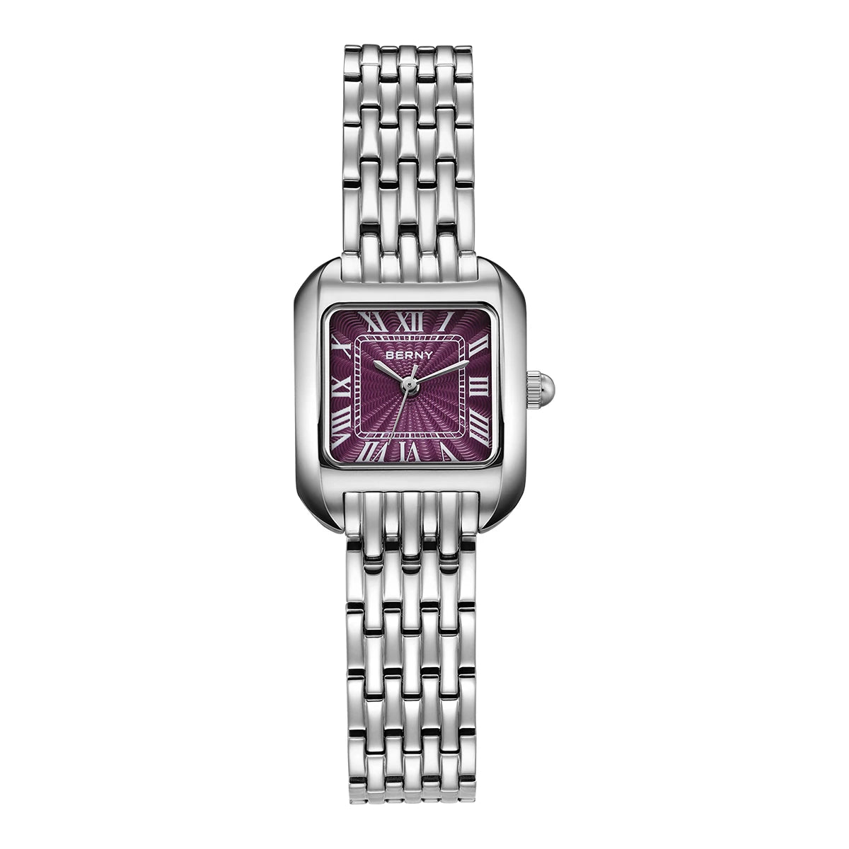 BERNY Luxury Brand Woman Watch New In High Quality S/S Square Ladies Quartz Watches Fashion Elegant Business Wristwatch