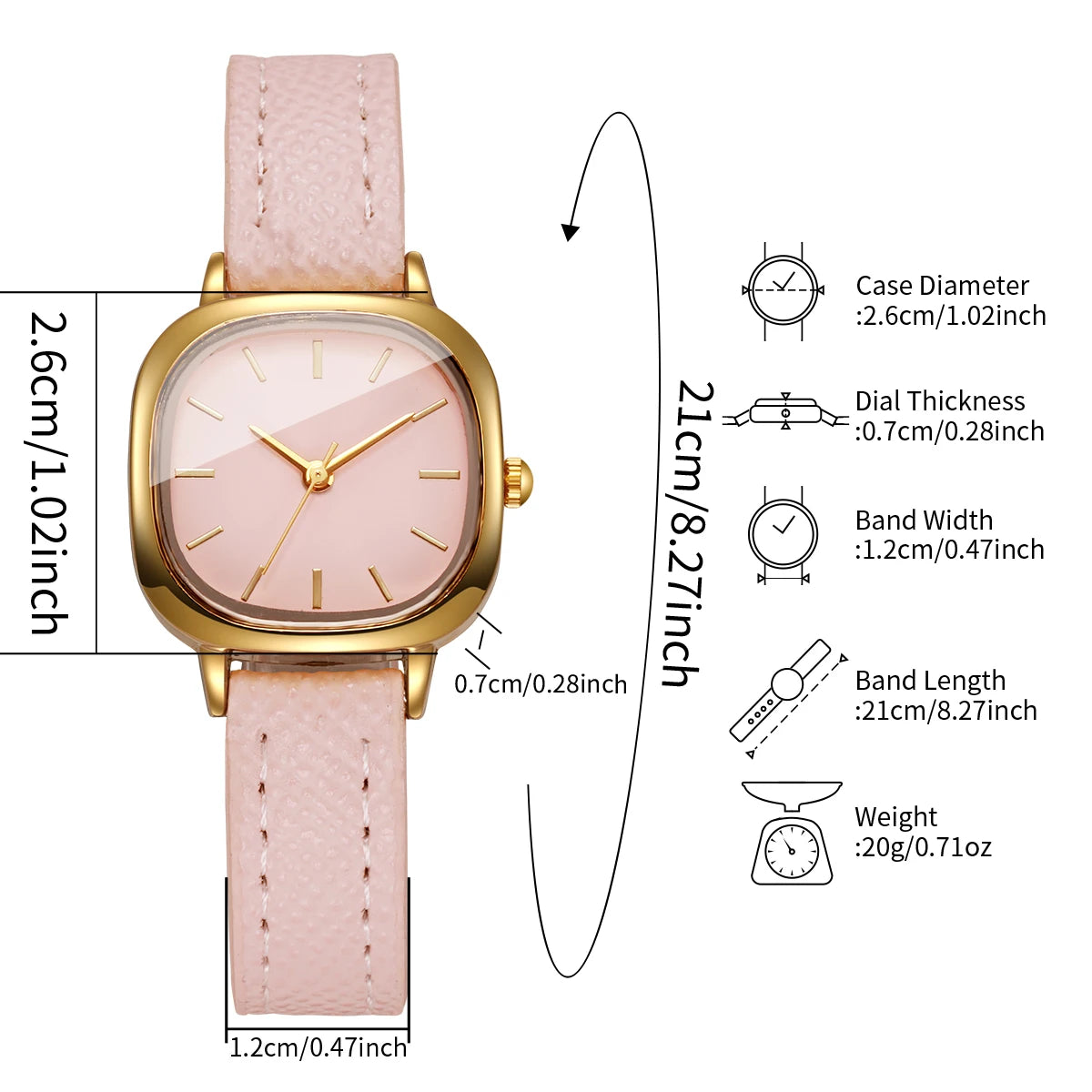 Elegant Square Women Quartz Watch Casual Leather Strap Ladies Analog Dress Wristwatches Relogio Feminino(Without Box)