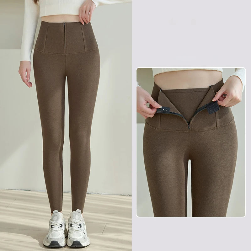 Women's High-Waisted Zip-Front Leggings