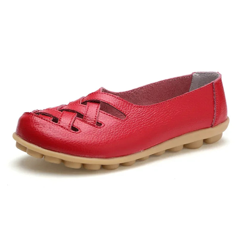Women Shoes Summer Slip On Leather Casual Shoes Woman 2026 Loafers Women's Ballet Flats Women Moccasins Flat Shoes Female