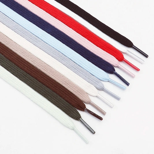 1Pair/3Pair Classic Solid-Color Flat Laces Premium Cotton Casual Shoelaces Sneaker 0.8cm Width Shoelace Length 100/120/140/160cm