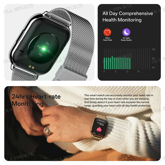 2026 Upgraded Smart Watch Heart Rate Blood Oxygen/Pressure Sleep Monitoring Bluetooth Call Voice Assistant Sports Smartwatch NEW
