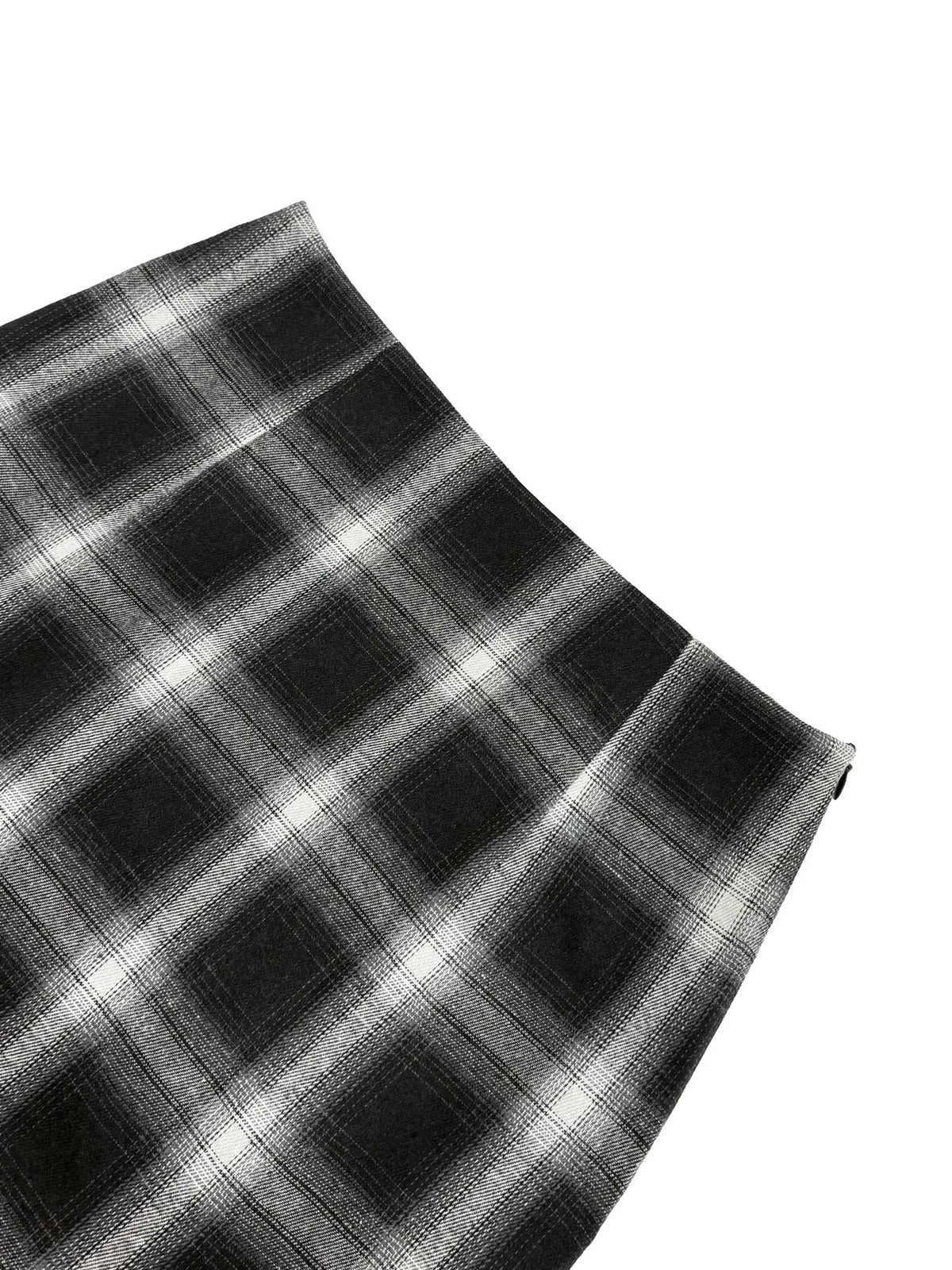 Women's Black-and-White Plaid Mini Skirt