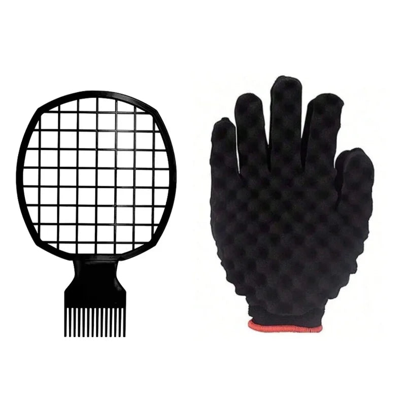 2pcs Afro Twist Hair Comb Sponge for Men and Women's Curly Hair Sponge Brush for Hairdressers and Personal Curly Hair Styling