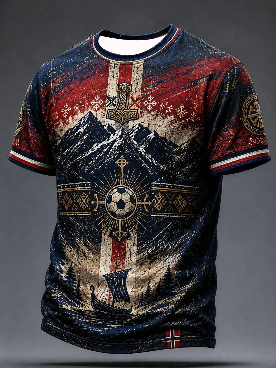 2026 Edition Norwegian Fans Football Training T-Shirt - 3D Print - Fashionable, Comfortable and Breathable - Family Clothing