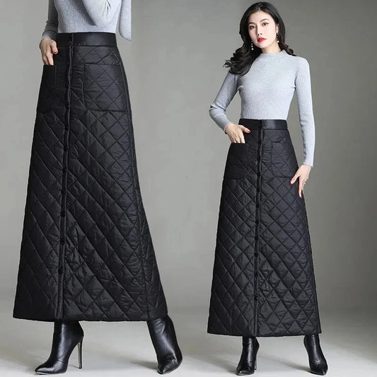 Women's Quilted Long Skirt