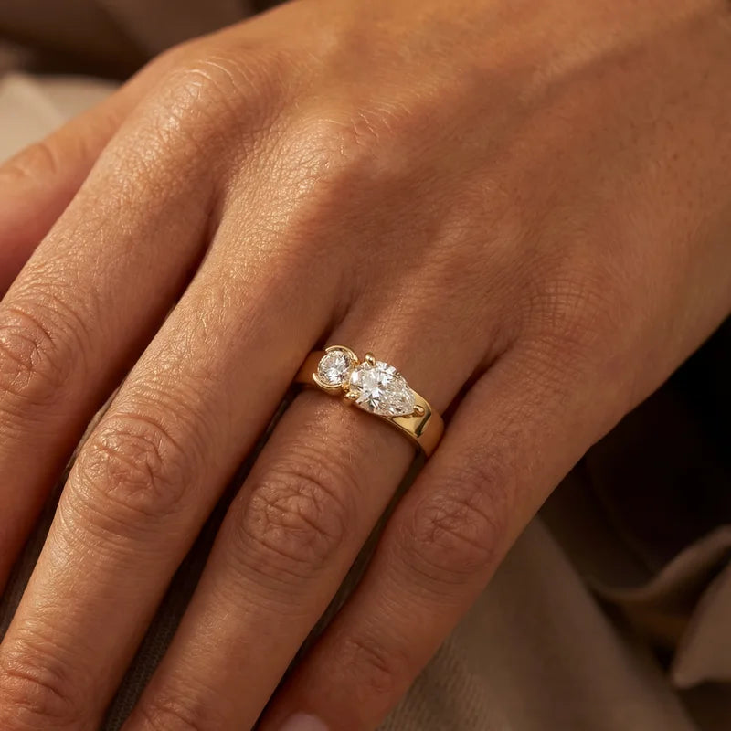 925 Sterling Silver Sparkling Water Drop Interweaving Dazzling Clear Pear CZ Finger Rings For Women Gift Wedding Fine Jewelry