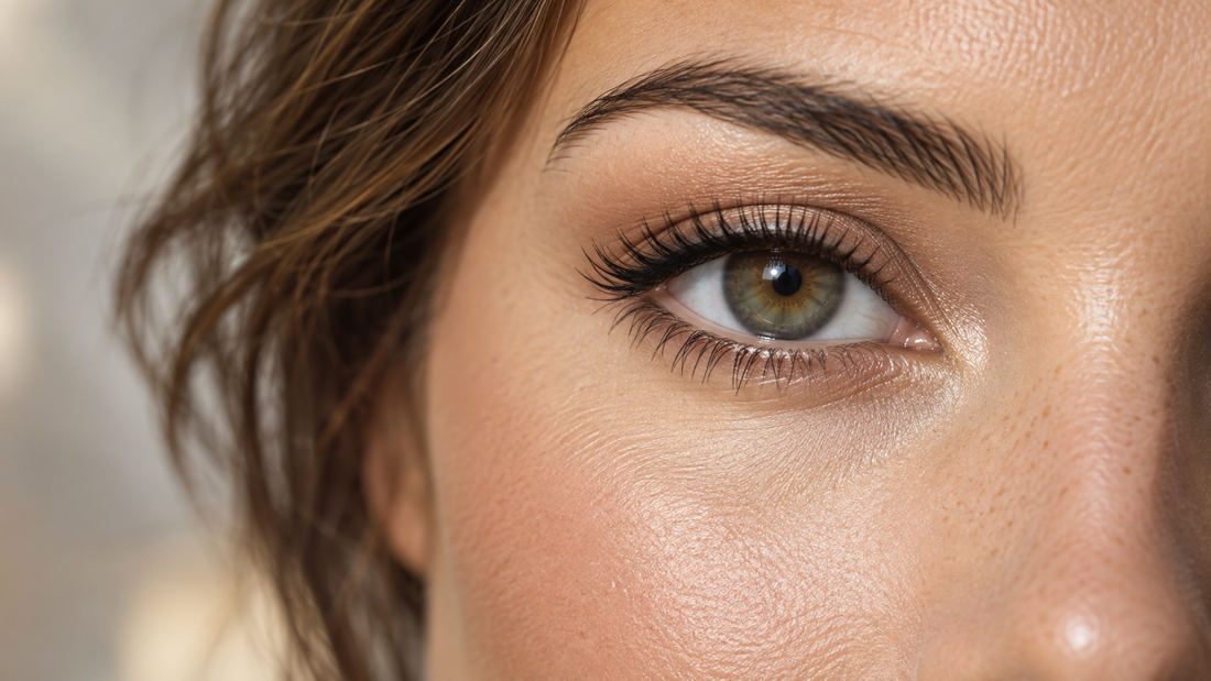 Beauty editorial view of enhanced eyelashes with no text or branding