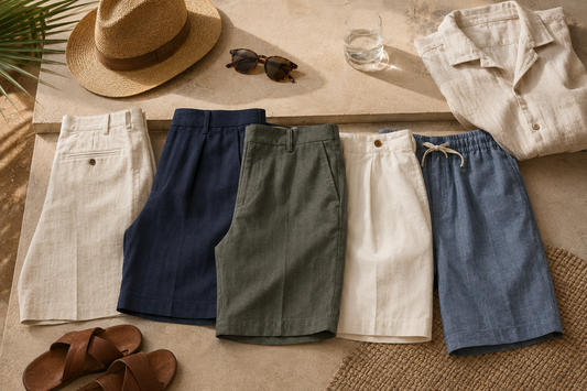 Bermuda shorts with warm-weather accessories