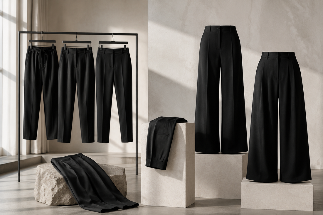 Black pants in versatile silhouettes