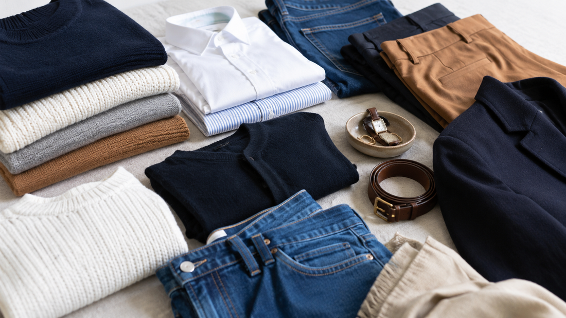 Versatile capsule wardrobe of timeless everyday clothing
