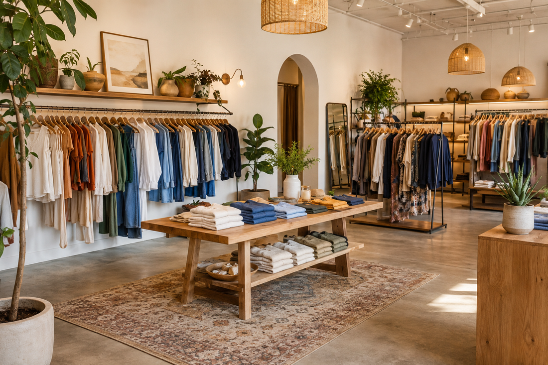 Modern local clothing boutique interior