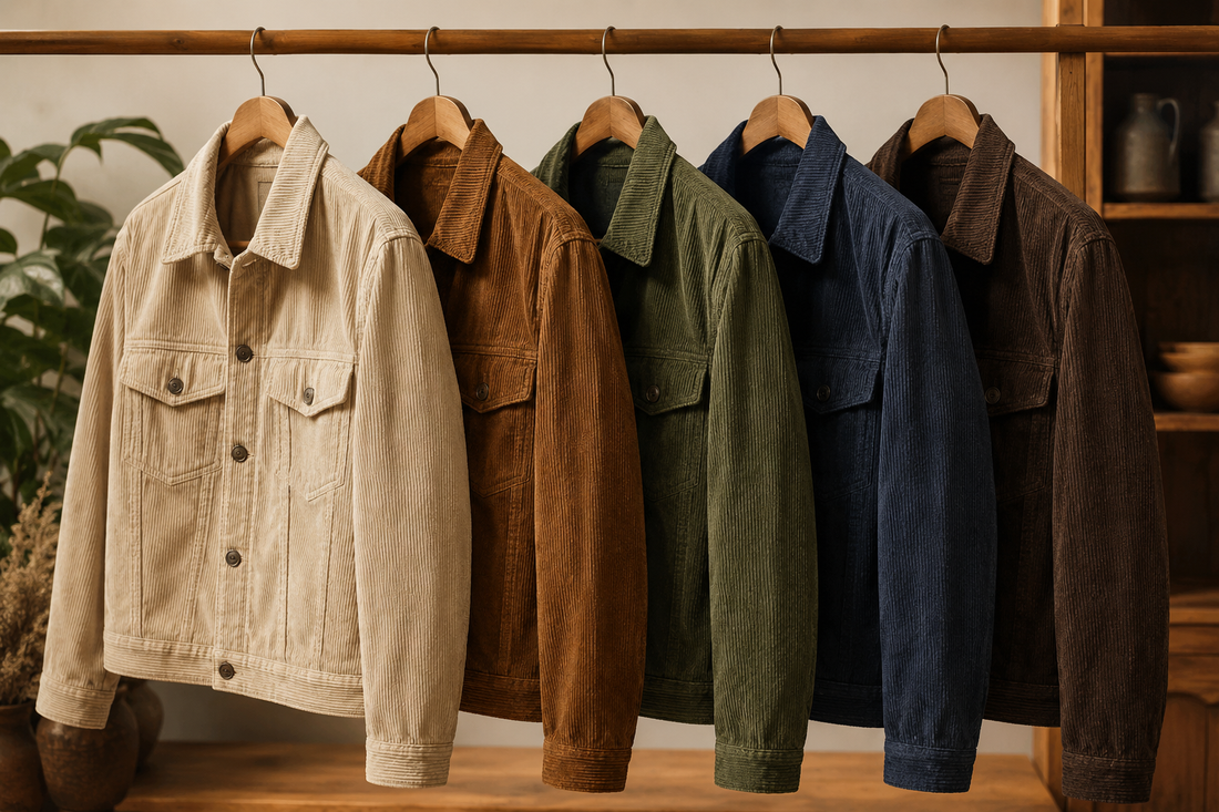 Corduroy jackets in classic autumn colors