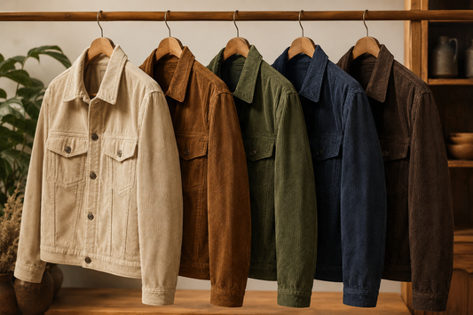 Corduroy jackets in classic autumn colors