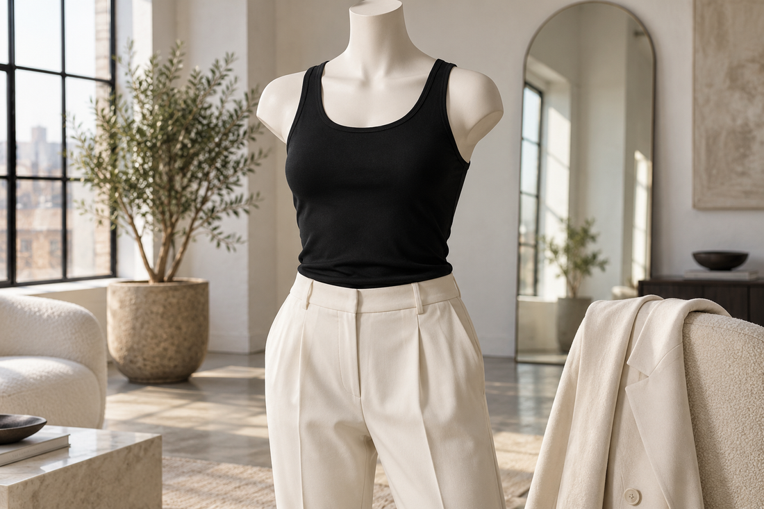 Black tank top styled as a versatile wardrobe layer