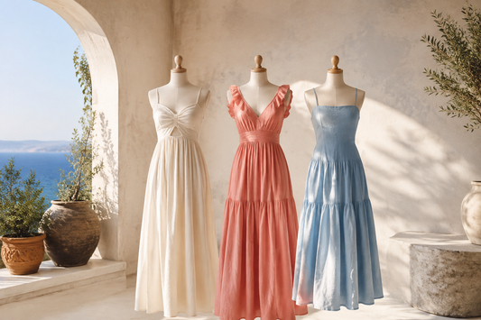 Sun dresses in airy cotton and linen fabrics