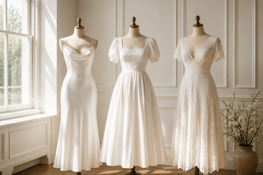 White dresses for women in three elegant silhouettes