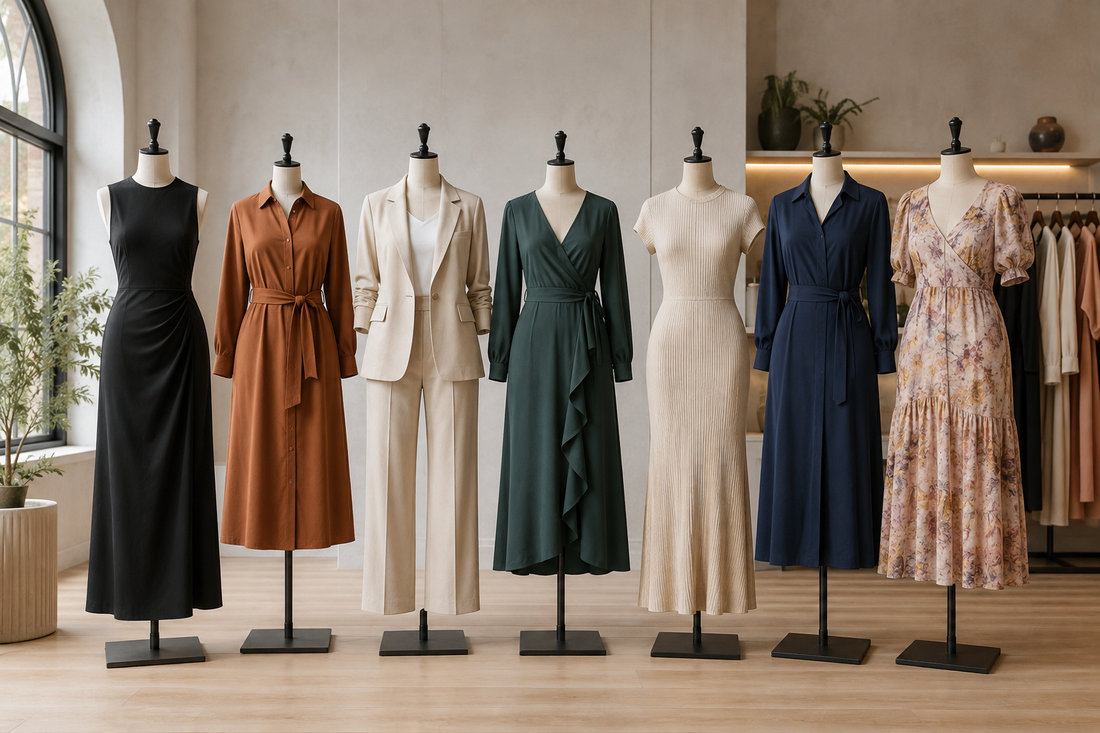 Women's dresses in casual work and occasion styles