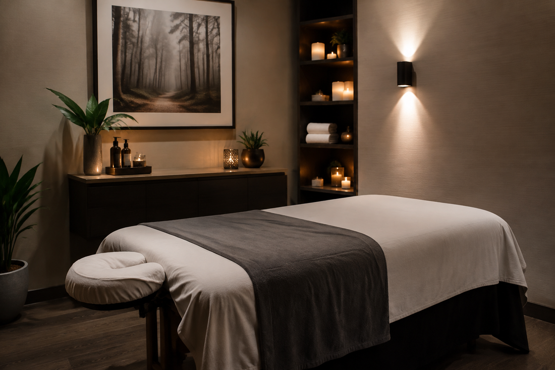 Professional deep tissue massage treatment room