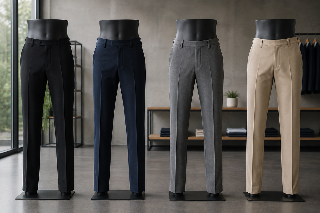 Tailored work trousers in four neutral colors