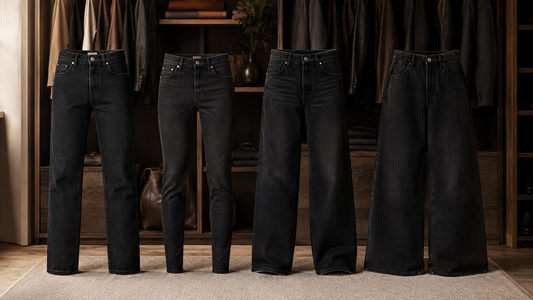 Black jeans in straight, slim, relaxed and wide-leg cuts