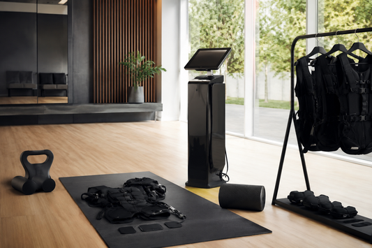 Modern EMS training studio with wearable fitness equipment