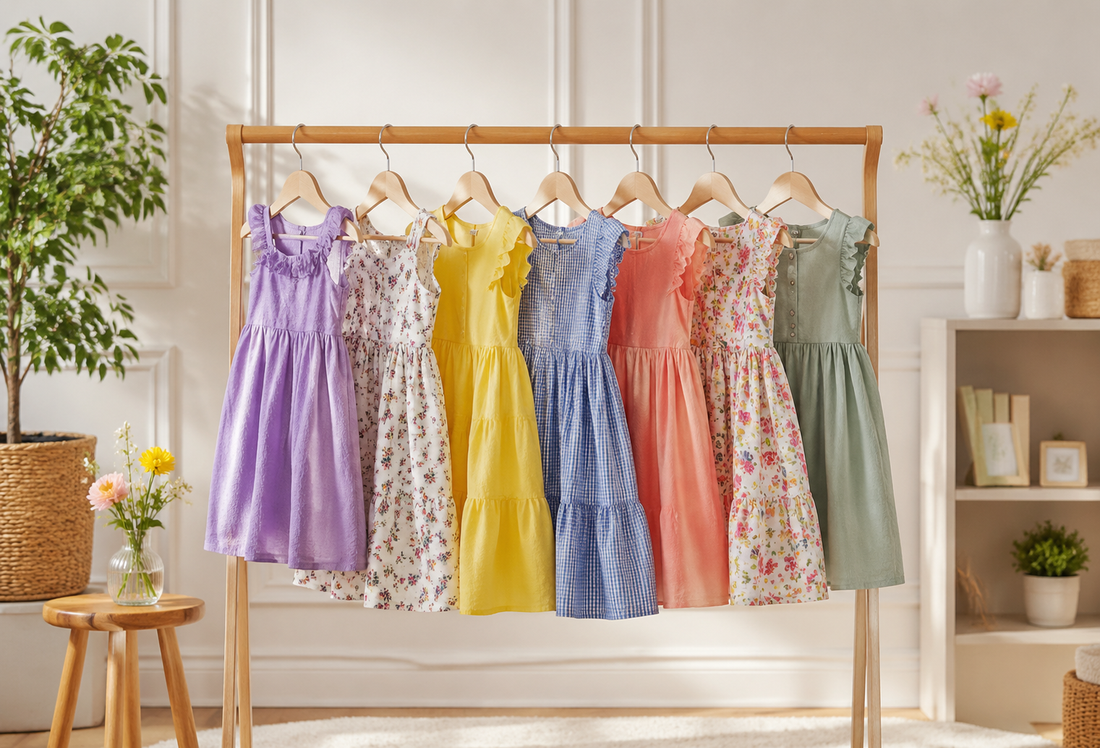 Tasteful age-appropriate girls' dresses in cheerful colors