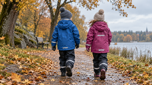 Editorial view illustrating kids coats in a clean, realistic setting with no text or branding