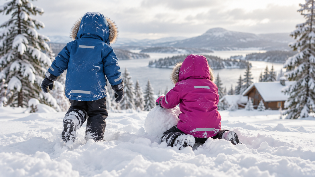 Editorial view illustrating kids winter coats in a clean, realistic setting with no text or branding