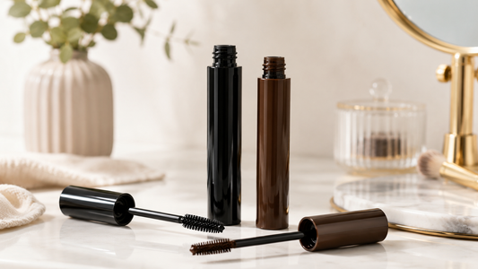 Unbranded mascara tubes and clean applicator brushes