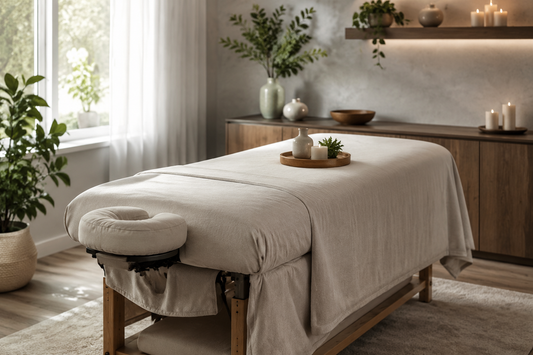 Professional therapeutic massage treatment room