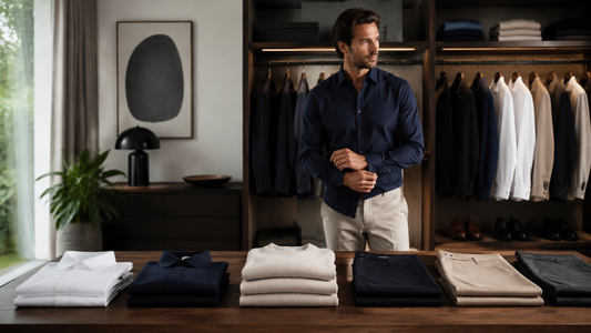 Curated men's clothing capsule wardrobe in neutral colors