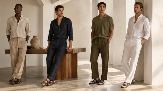 Men's linen pants in relaxed and tailored neutral styles