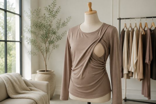 Stylish nursing top with a discreet access design