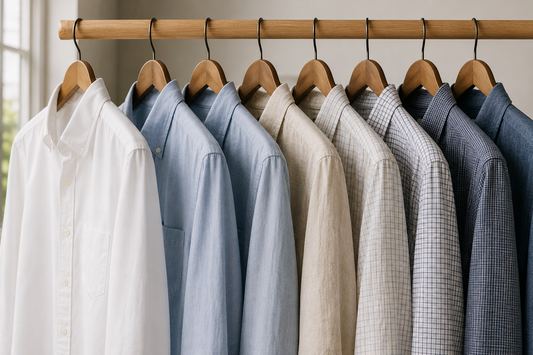 Organized selection of poplin oxford linen and checked shirts