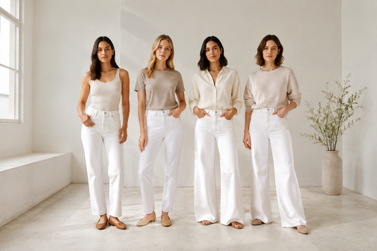 White jeans in straight, slim, wide-leg and relaxed cuts