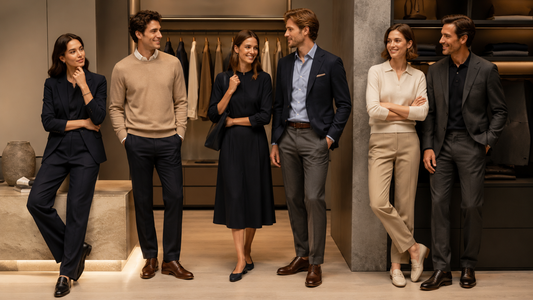Polished practical workwear wardrobe in coordinated colors