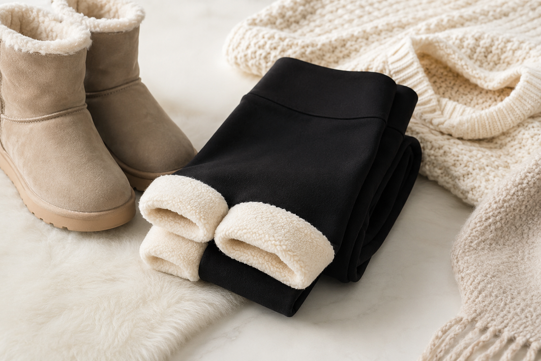 Fleece leggings styled with winter essentials