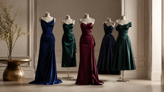 Sophisticated formal dresses in rich jewel tones