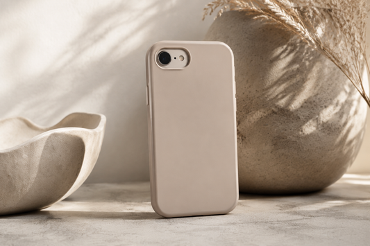 Sleek protective iPhone 13 mini case on a neutral studio surface