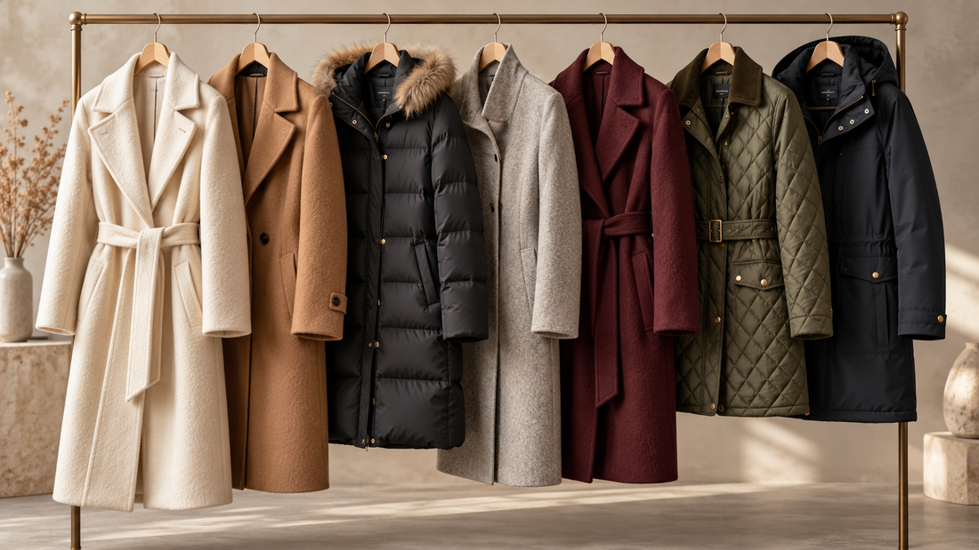 Collection of ladies winter coats in wool, quilted and weather-ready styles