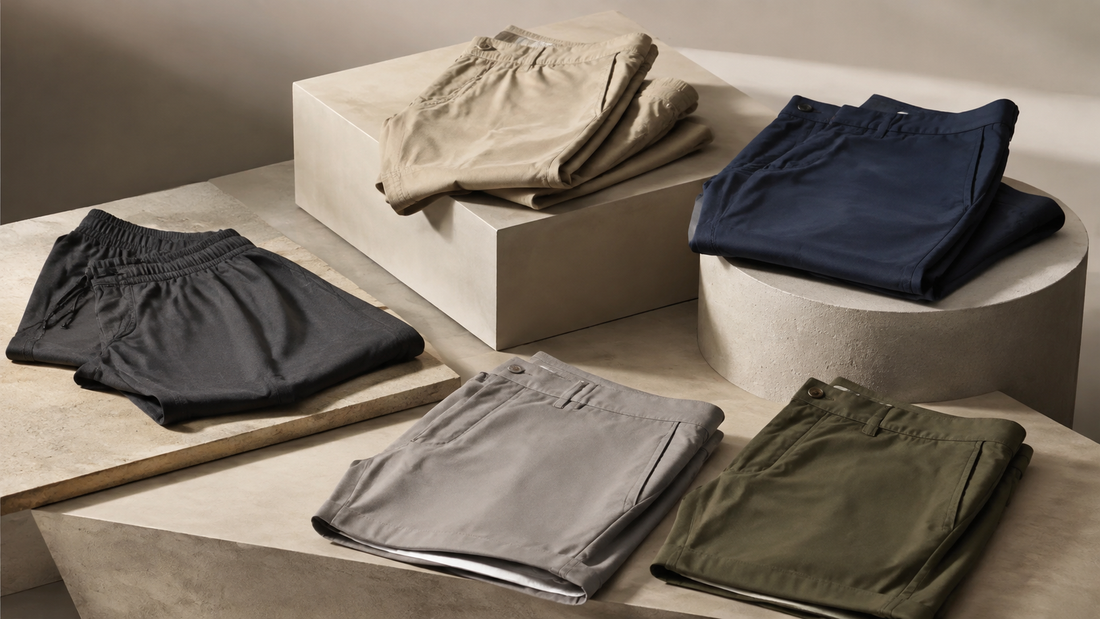 Premium men's shorts in tailored chino and active styles