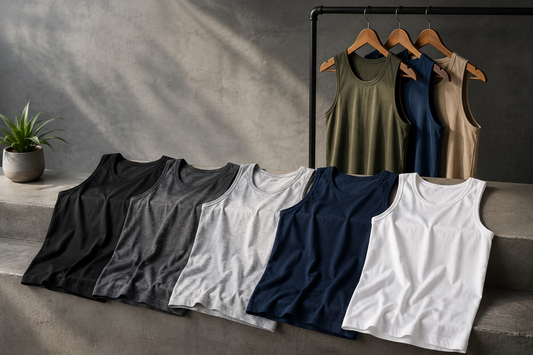 Men's tank tops in neutral everyday colors