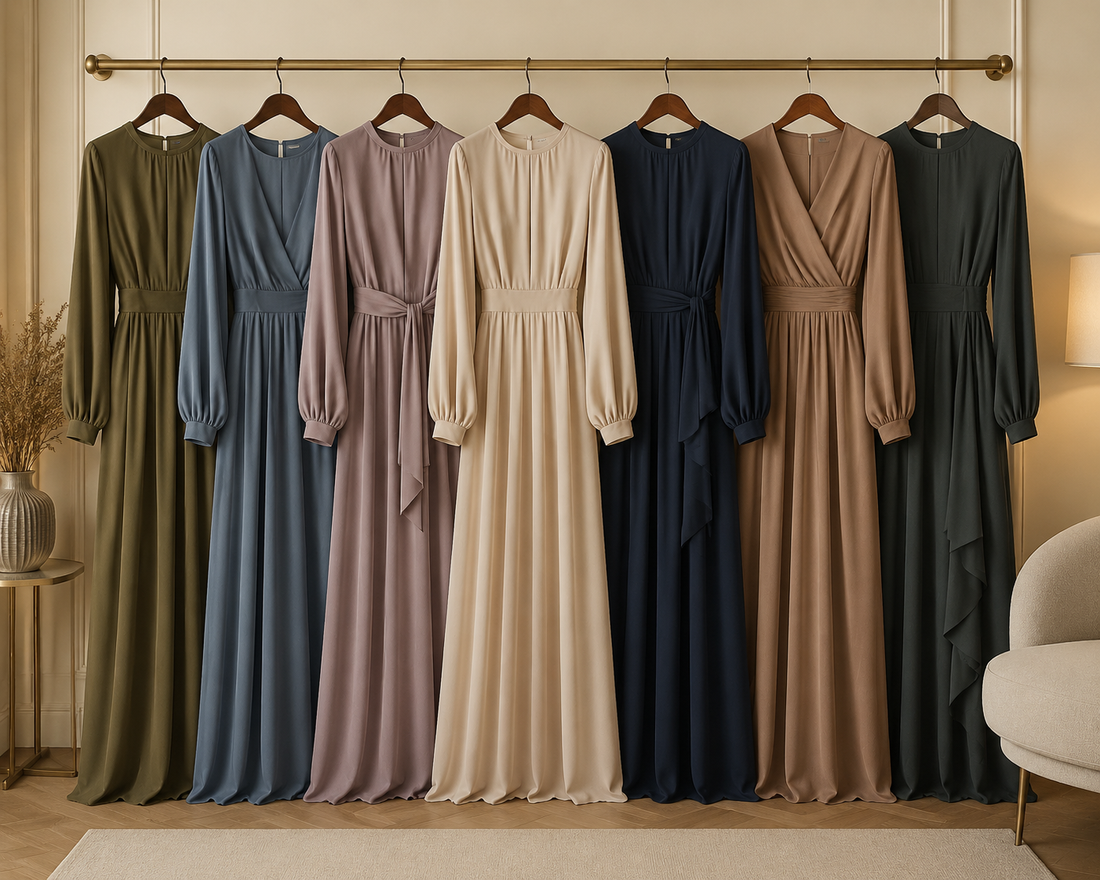 Modest dresses with elegant flowing silhouettes