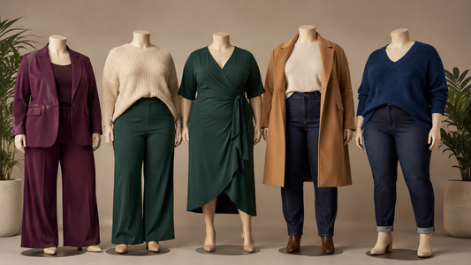 Stylish plus size clothing on inclusive full-figure mannequins